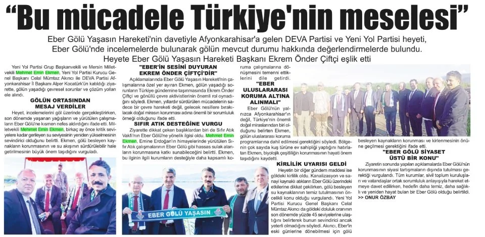 "BU MÜCADELE TÜRKİYE'NİN MESELESİ'' — gazete kupürü