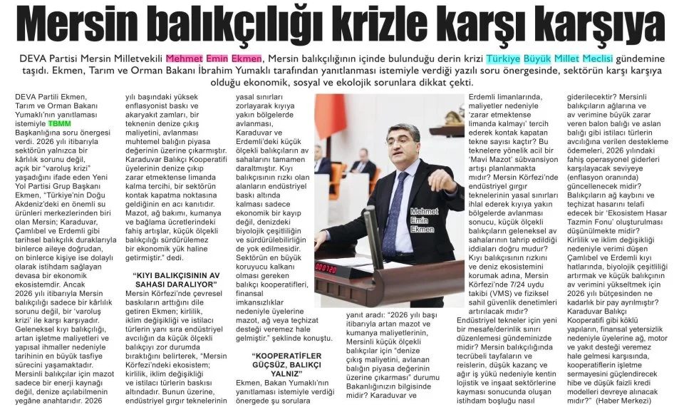 BALIKÇILAR LİMANA HAPSOLDU — gazete kupürü