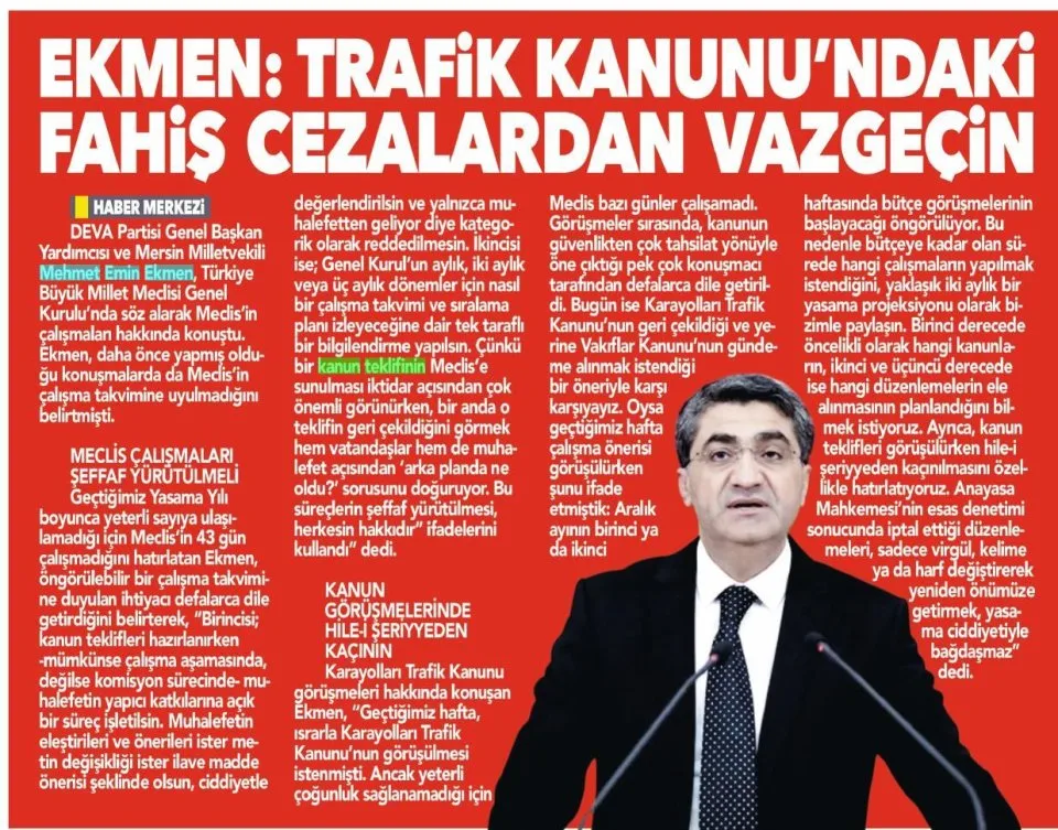 FAHİŞ CEZALARDAN VAZGEÇİN — gazete kupürü