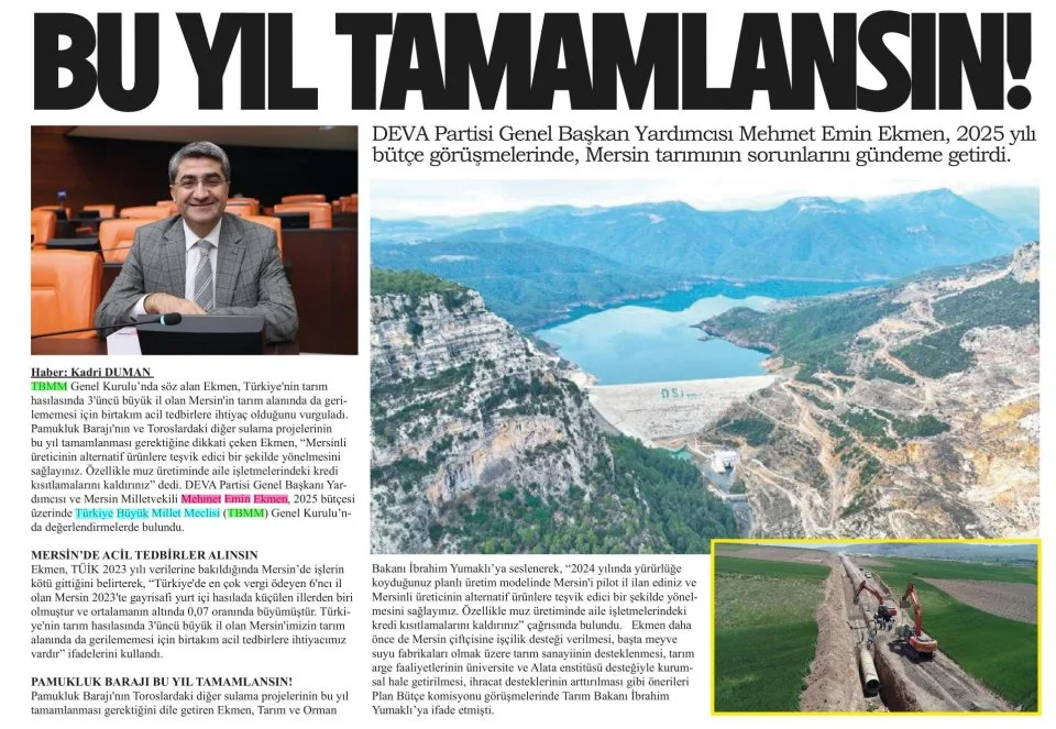 BU YIL TAMAMLANSIN! — gazete kupürü