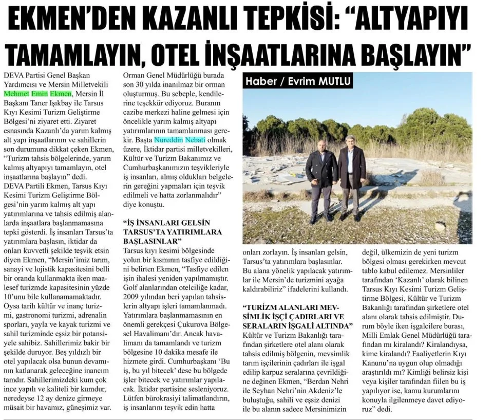 HEMEN BAŞLAYIN — gazete kupürü