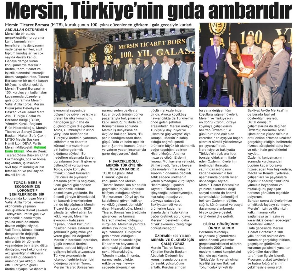 ASIRLIK ÇINAR 100 YAŞINDA — gazete kupürü