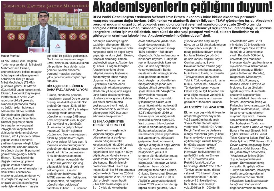 AKADEMİSYENLERİN ÇILGINLIĞINI DUYUN! — gazete kupürü