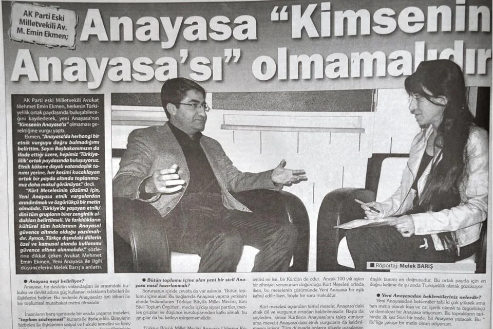 Anayasa kimsenin anayasası olmamalıdır — gazete kupürü