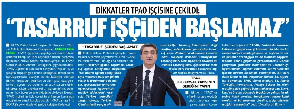 DİKKATLER TPAO İŞÇİSİNE ÇEKİLDİ — gazete kupürü