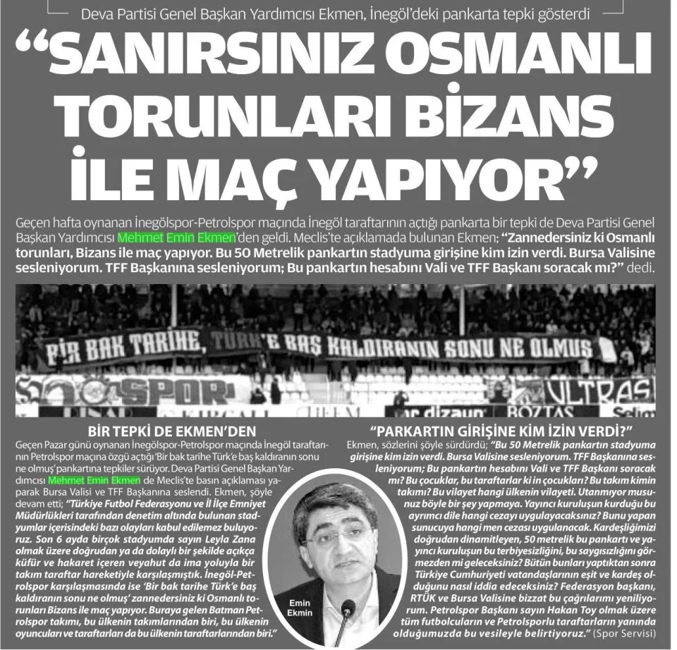 "PANKARTIN HESABI SORULACAK MI?'' — gazete kupürü
