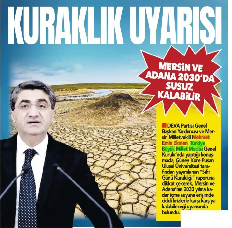 KURAKLIK UYARISI — gazete kupürü