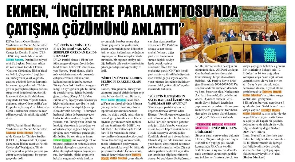 İNGİLTERE PARLAMENTOSUNDA ÇATIŞMA ÇÖZÜMÜ — gazete kupürü