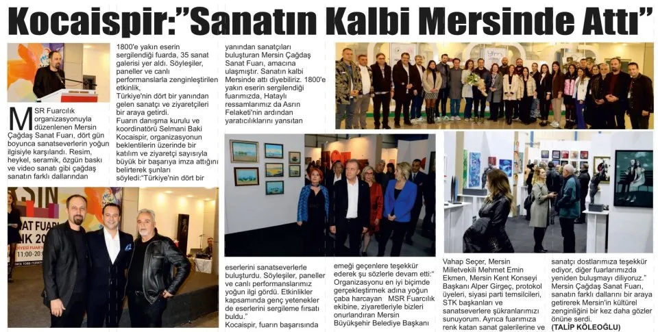 KOCAİSPİR : SANATIN KALBİ MERSİNDE ATTI — gazete kupürü