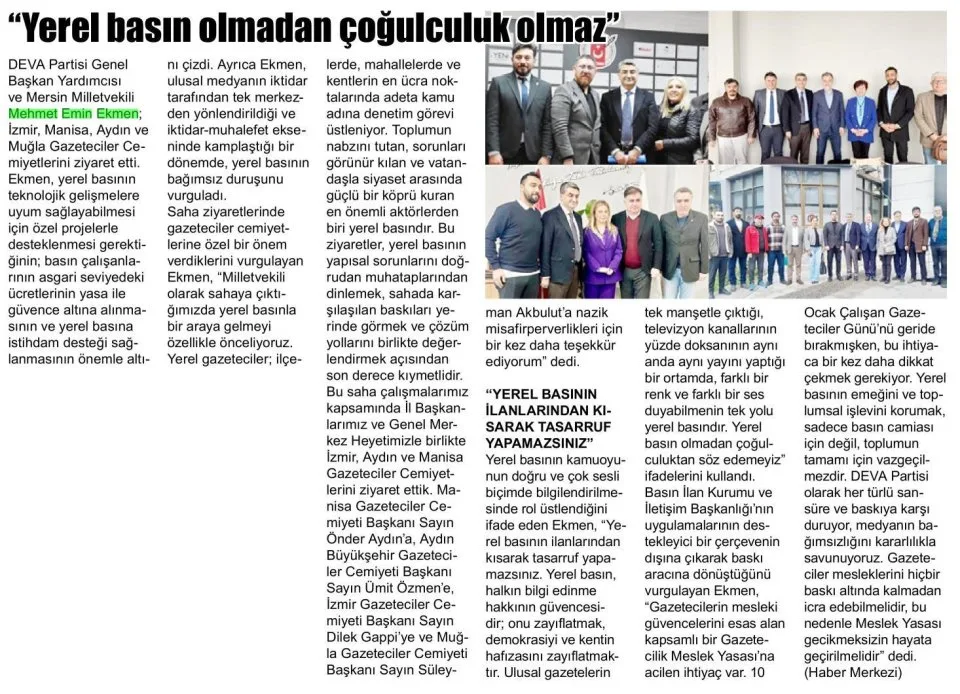 "GAZETECİLİK MESLEK YASASI ACİL BİR İHTİYAÇTIR — gazete kupürü
