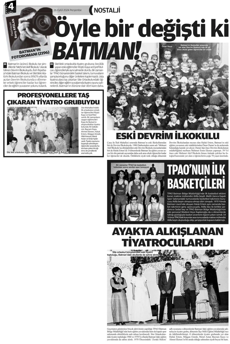 ÖYLE BİR DEĞİŞTİ Kİ BATMAN — gazete kupürü