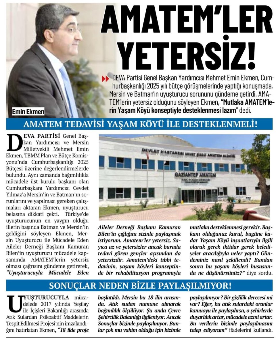 AMATEMLER YETERSİZ