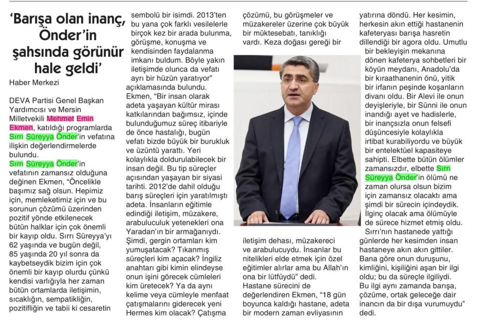 'BARIŞA OLAN İNANÇ, ÖNDERİN ŞAHSINDA GÖRÜNÜR HALE GELDİ'
