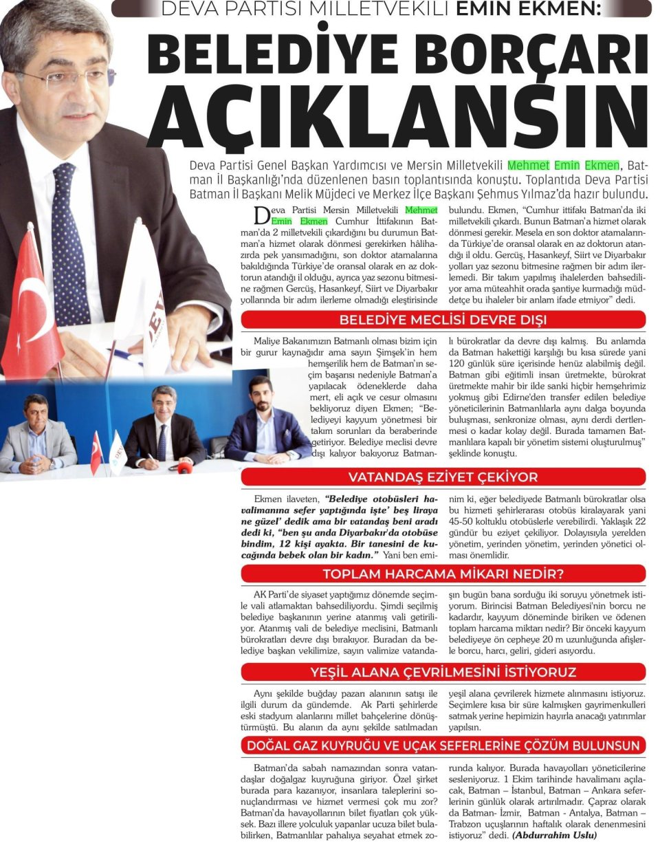  BELEDİYE BORÇLARI AÇIKLANSIN