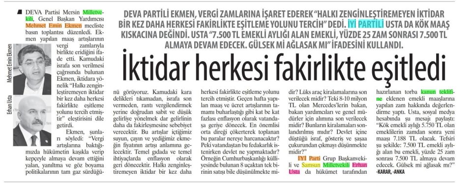 BİRAZ DA DEVLET KEMER SIKSIN