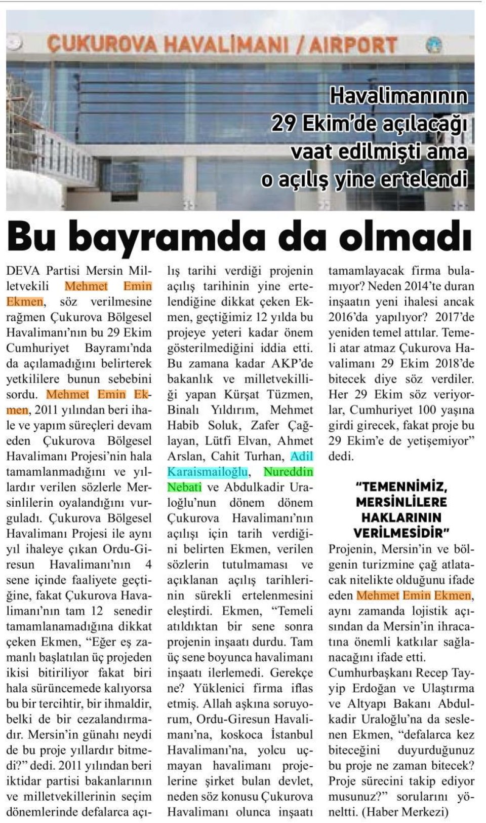 BU BAYRAMDA DA OLMADI