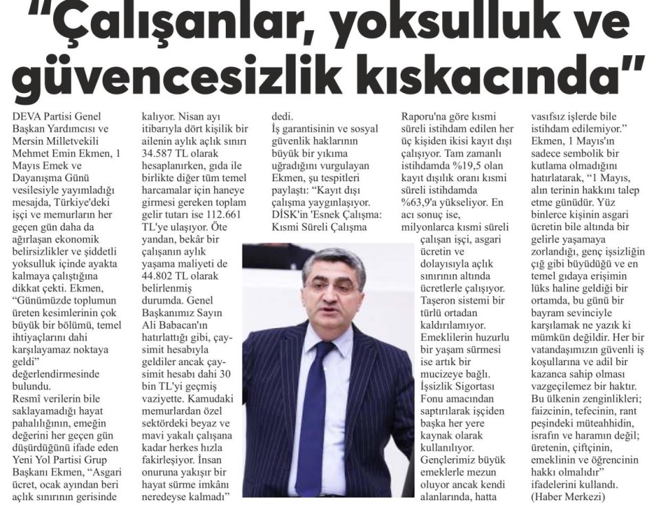 ÇALIŞANLAR YOKSULLUK KISKACINDA