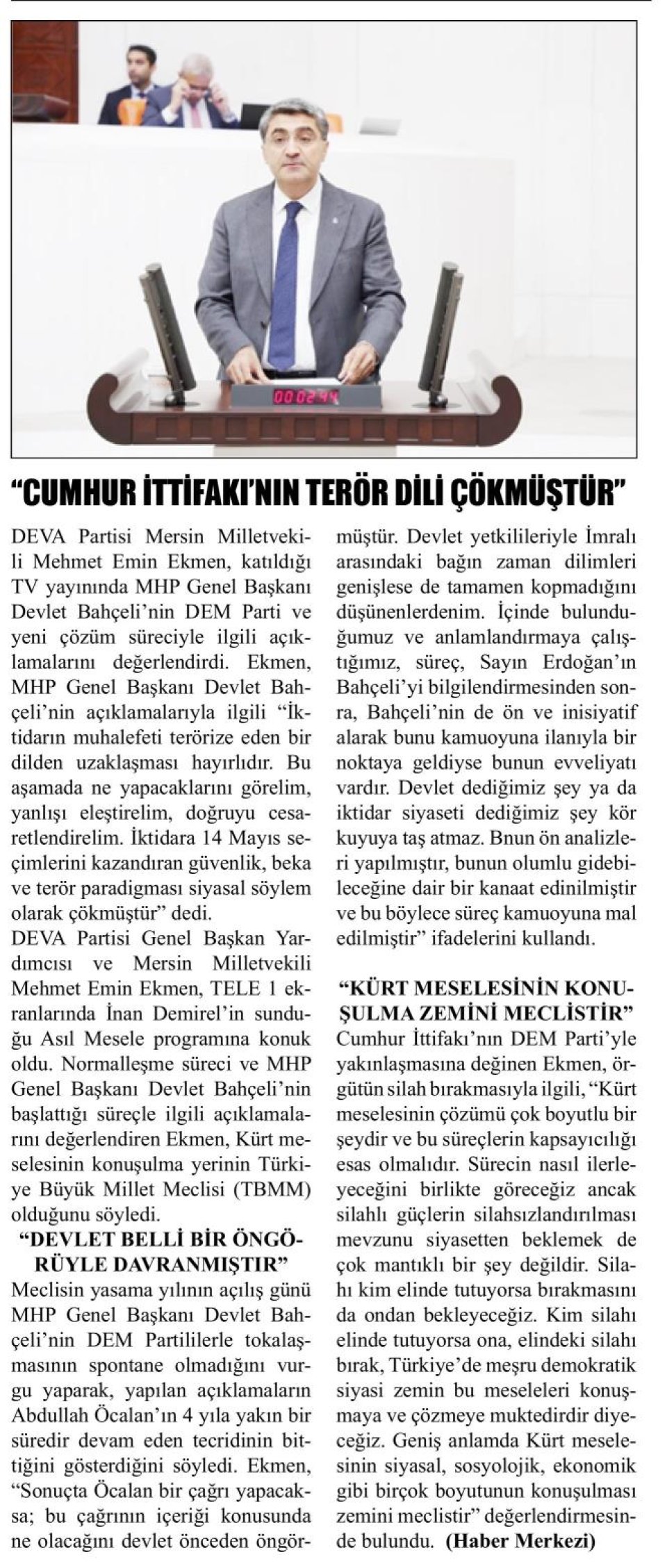 CUMHUR İTTİFAKININ TERÖR DİLİ ÇÖKMÜŞTÜR