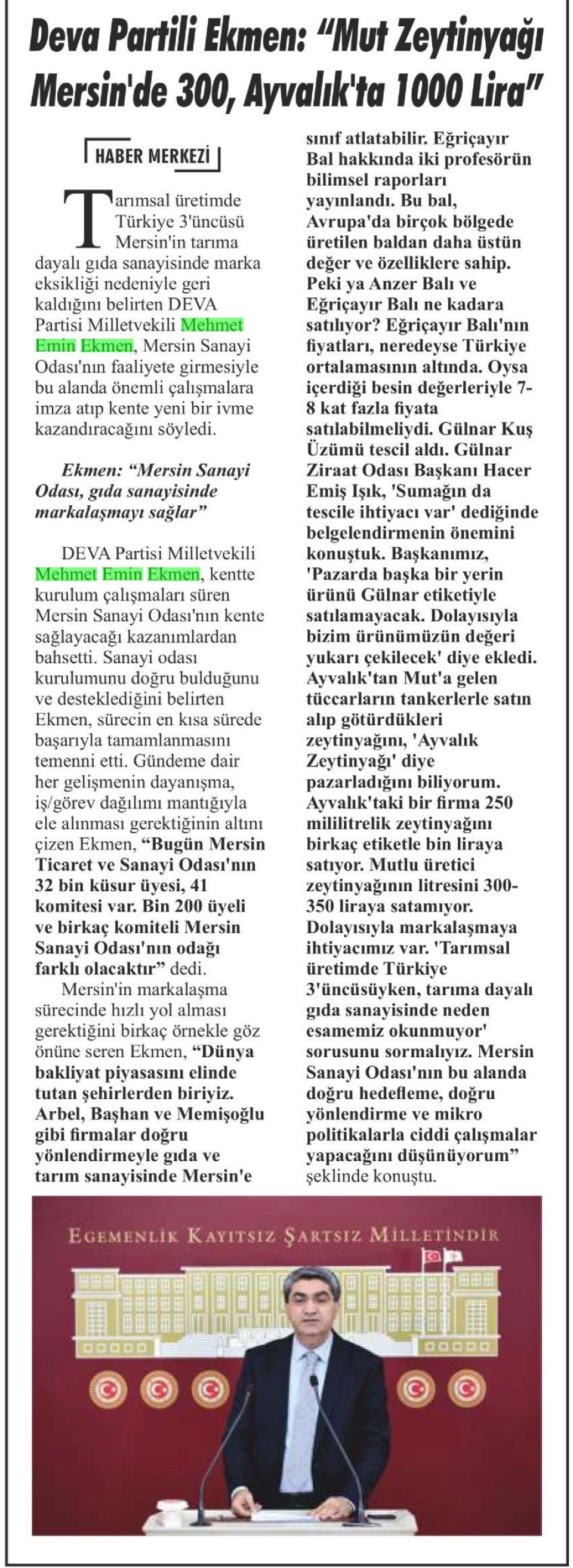 DEVA PARTİLİ EKMEN 