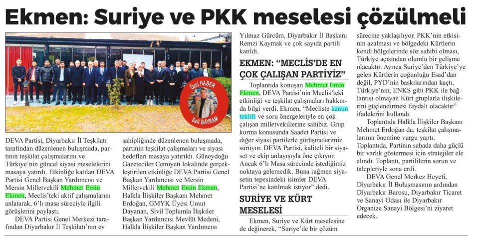 DEVA PARTİSİ DİYARBAKIR'DA TOPLANDI