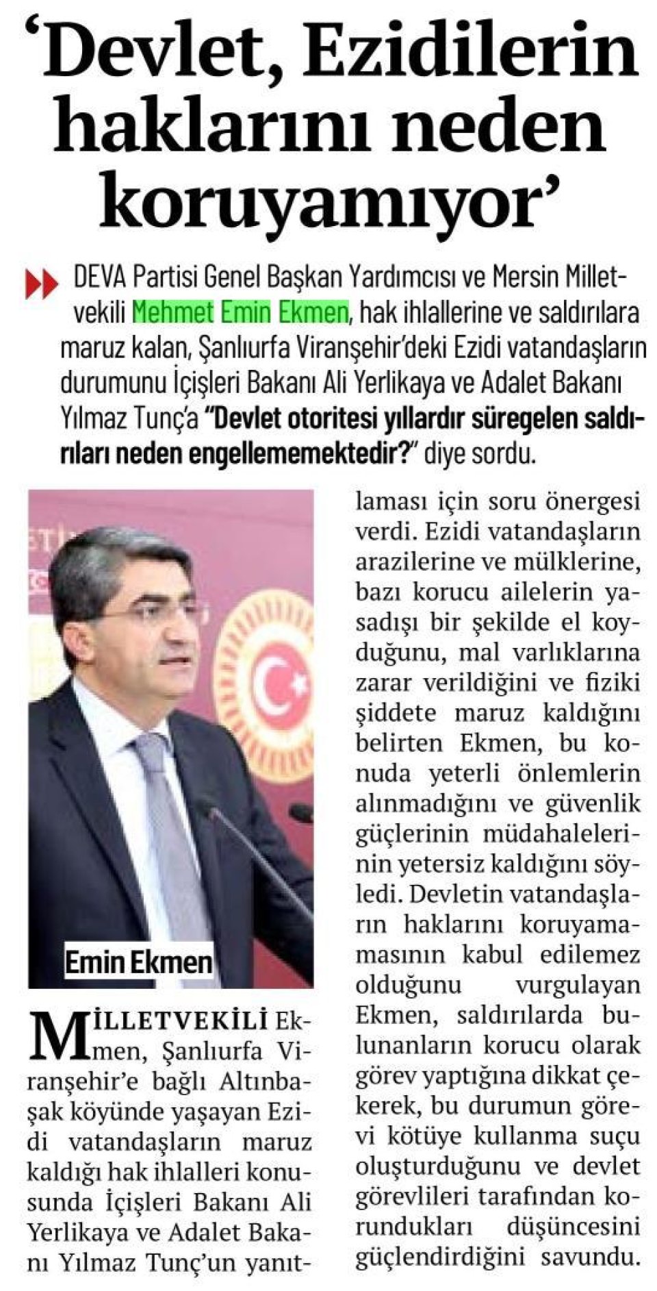 DEVLET, EZİDİLERİN HAKLARINI NEDEN KORUYAMIYOR
