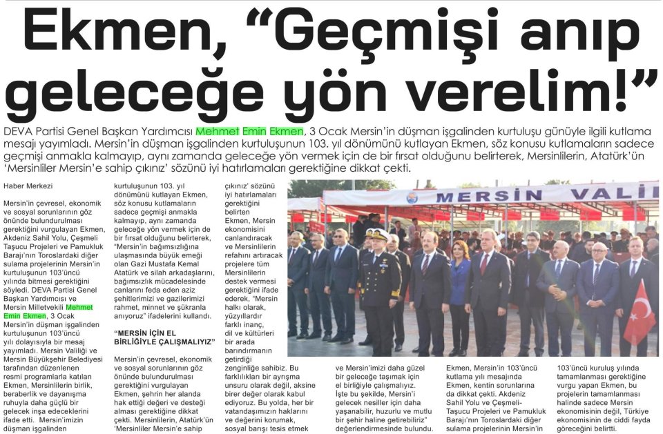  EKMEN GEÇMİŞİ ANIP GELECEĞE YÖN VERELİM