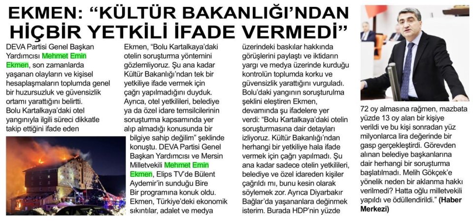 EKMEN: KÜLTÜR BAKANLIĞI'NDAN HİÇBİR YETKİLİ İFADE VERMEDİ!