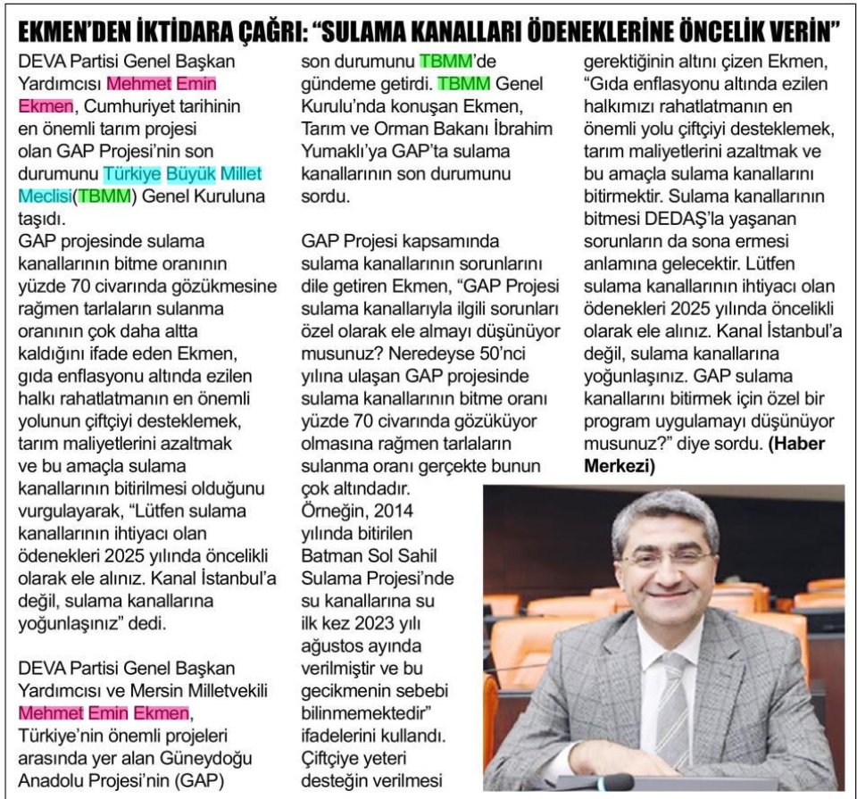 EKMENDEN İKTİDARA ÇAĞRI: 