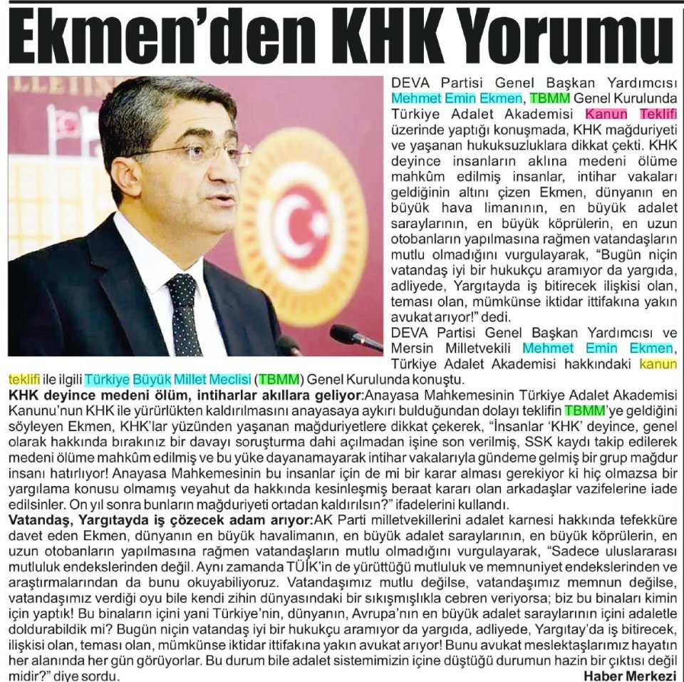 EKMEN'DEN KHK YORUMU