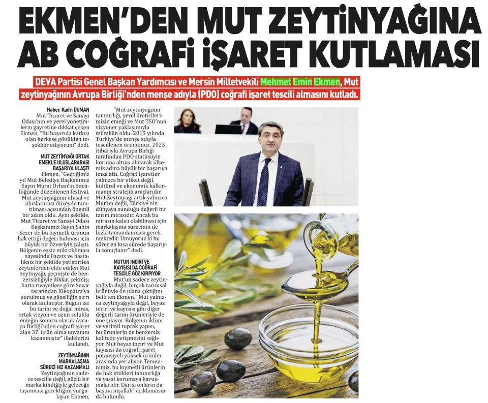 EKMEN'DEN MUT ZEYTİNYAĞINA AB COĞRAFİ İŞARET KUTLAMASI
