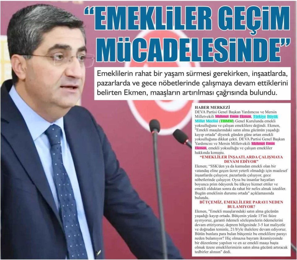 'EMEKLİLER GEÇİM MÜCADELESİNDE 