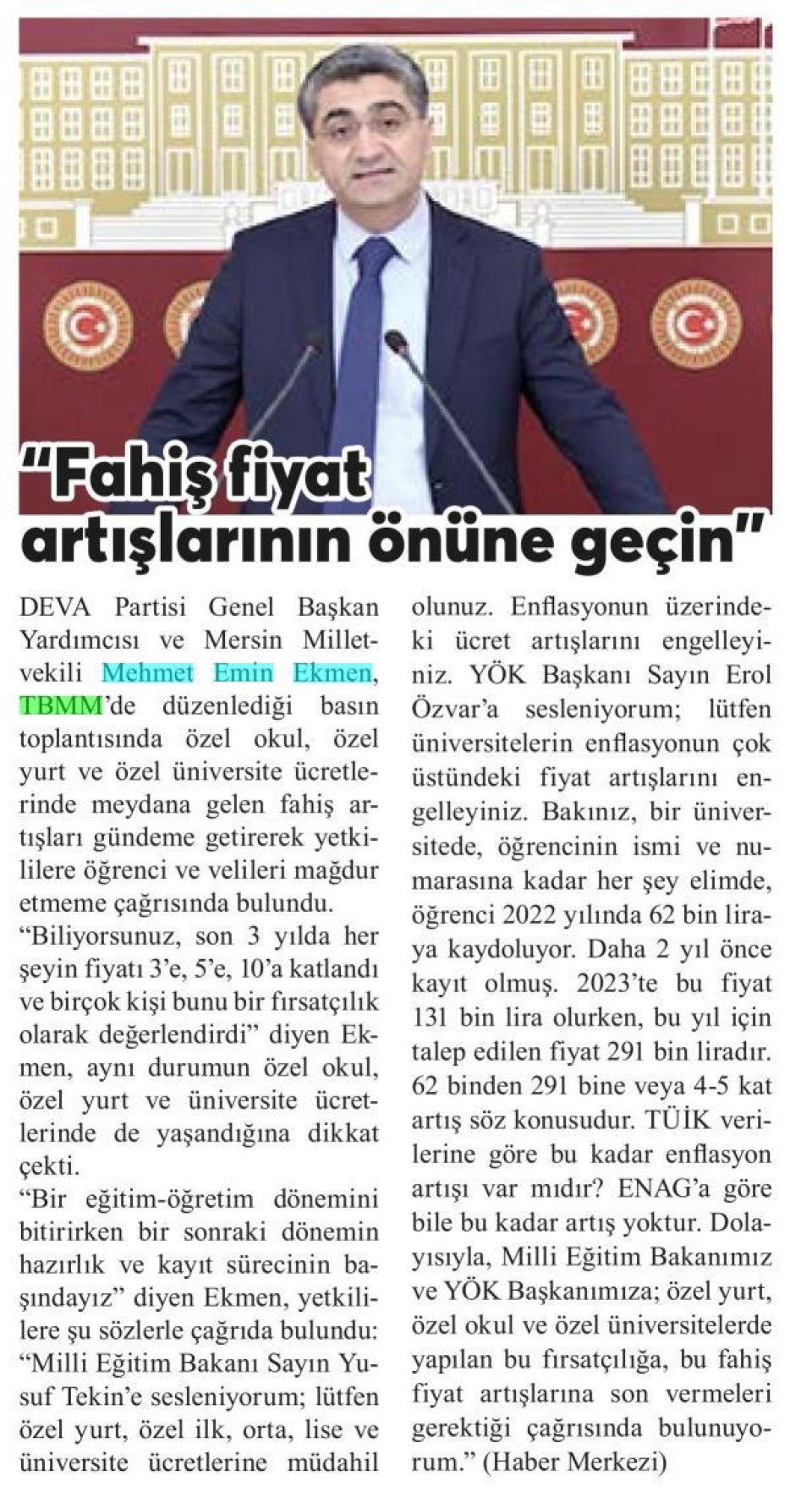 FAHİŞ FİYAT ARTIŞLARININ ÖNÜNE GEÇİN