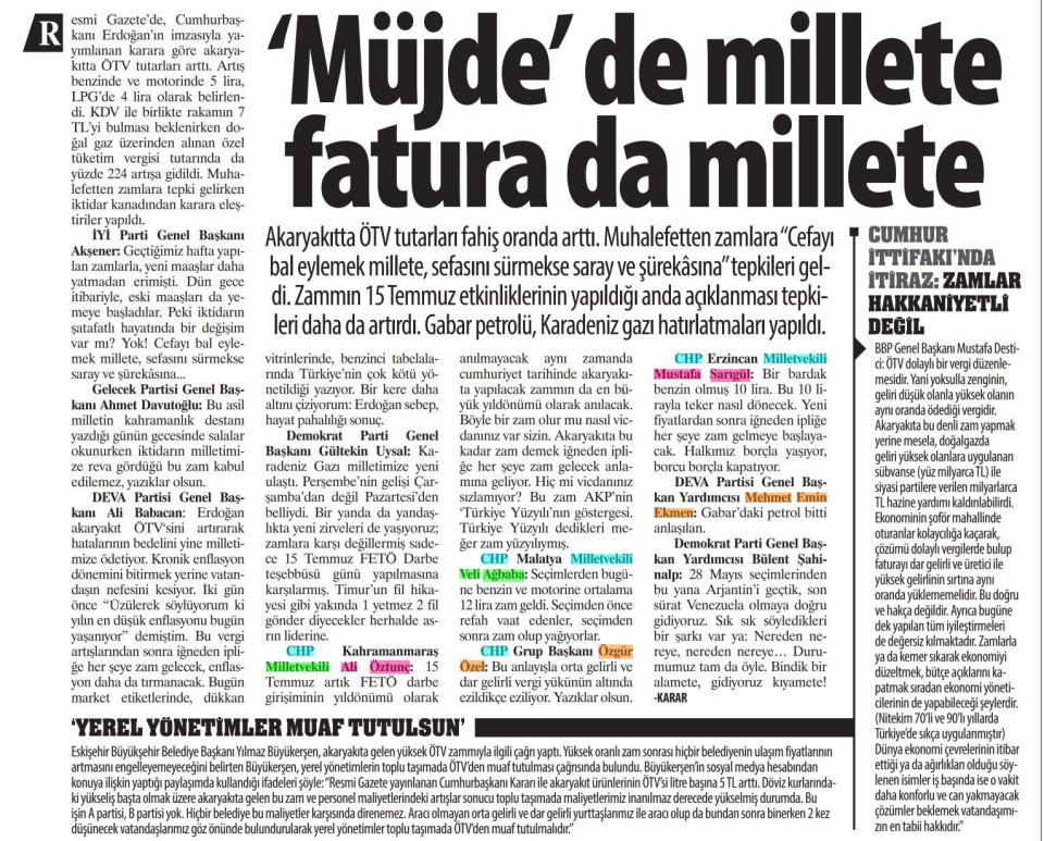 FATURA MİLLETE