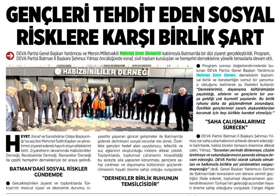 GENÇLERİ TEHDİT EDEN SOSYAL RİSKLERE KARŞI BİRLİK ŞART