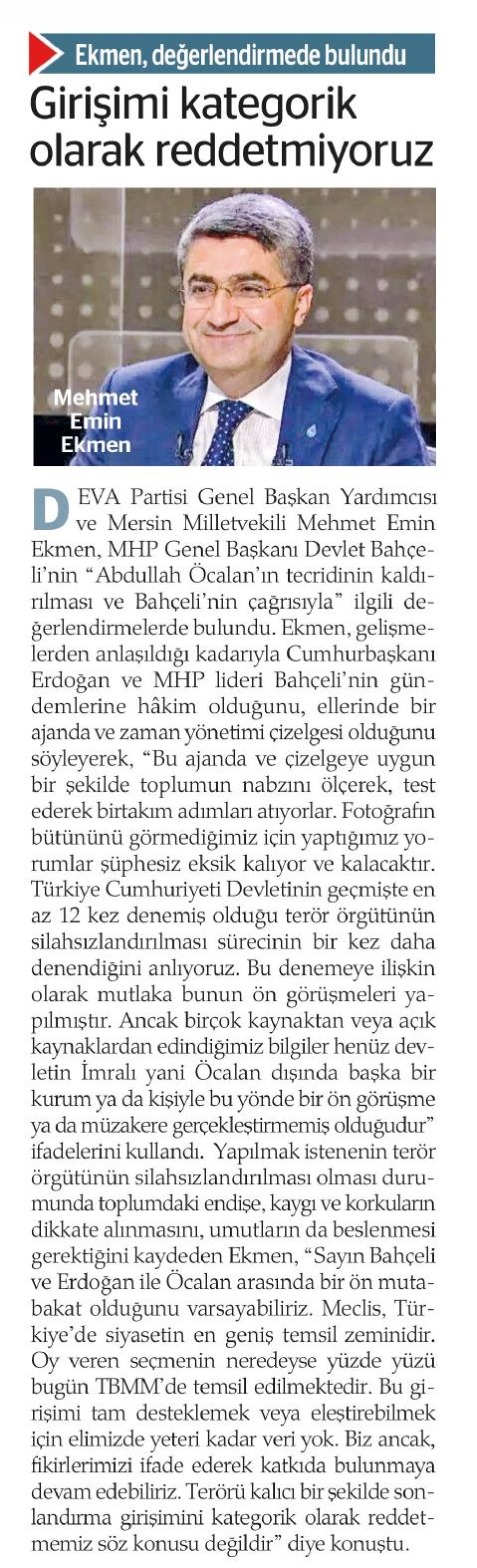 GİRİŞİMİ KATEGORİK OLARAK REDDETMİYORUZ