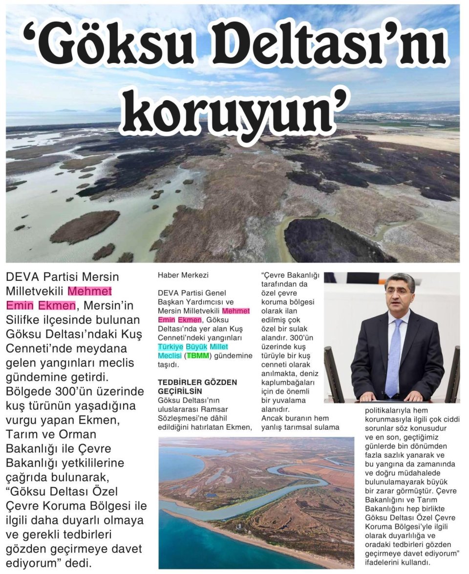 GÖKSU DELTASI'NI KORUYUN