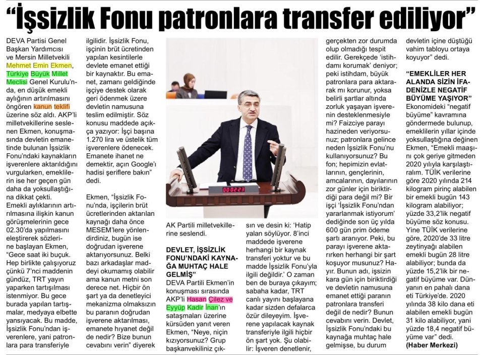 ''İŞSİZLİK FONU PATRONLARA TRANSFER EDİLİYOR