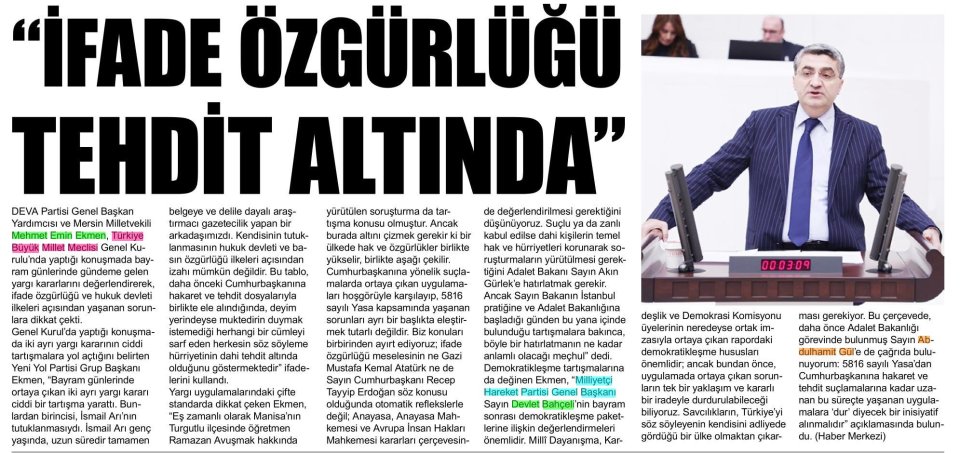 İFADE ÖZGÜRLÜĞÜ TEHDİT ALTINDA