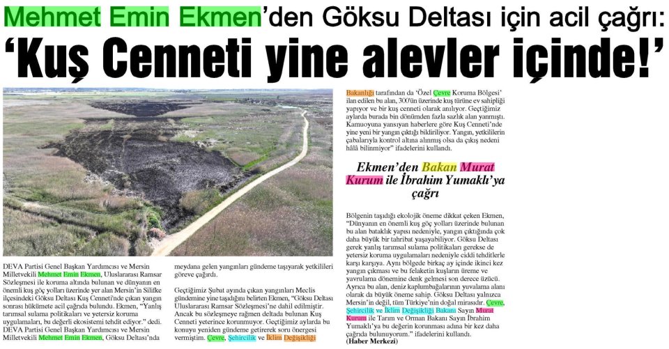 'KUŞ CENNETİ YİNE ALEVLER İÇİNDE!'