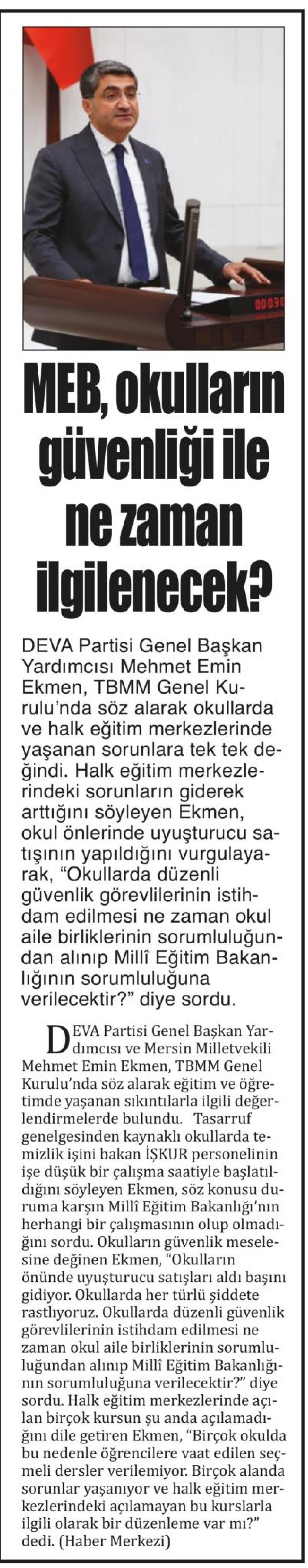 MEB, OKULLARIN GÜVENLİĞİ İLE NE ZAMAN İLGİLENECEK