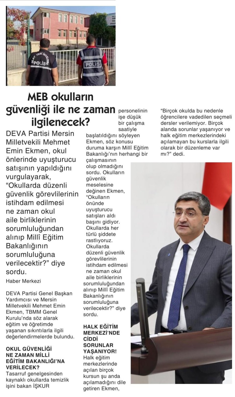 MEB OKULLARIN GÜVENLİĞİ İLE NE ZAMAN İLGİLENECEK ?