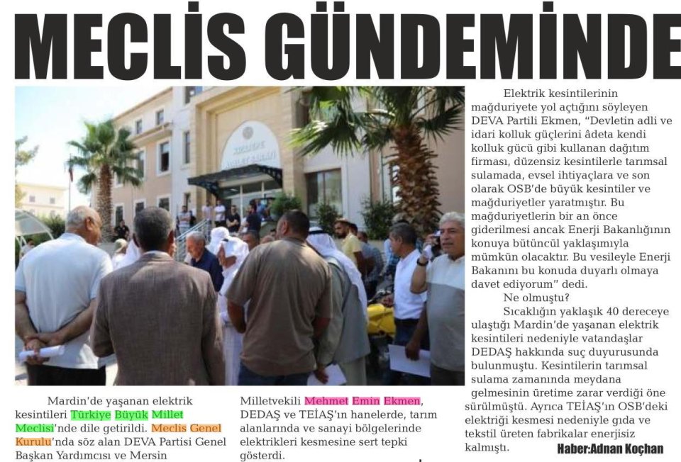 MECLİS GÜNDEMİNDE