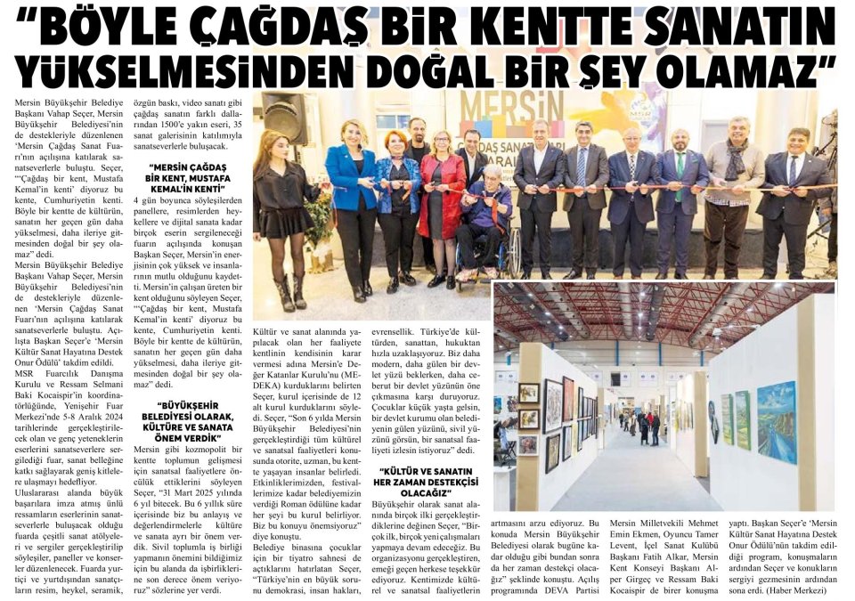 MERSİN ÇAĞDAŞ SANAT FUARI AÇILDI