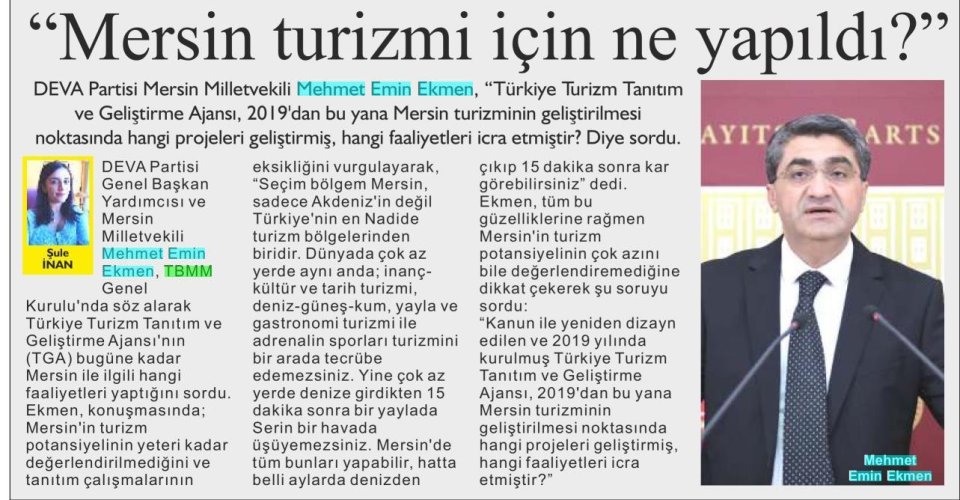 MERSİN TURİZMİ İÇİN NE YAPILDI?