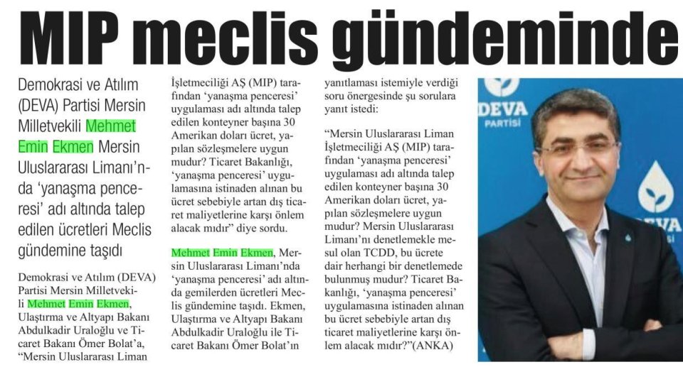 MIP MECLİS GÜNDEMİNDE