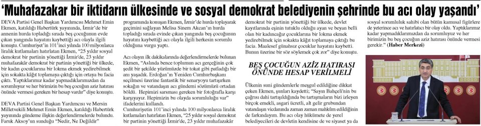 'MUHAFAZAKAR BİR İKTİDARIN ÜLKESİNDE VE SOSYAL DEMOKRAT BELEDİYENİN ŞEHRİNDE BU ACI OLAY YAŞANDI'