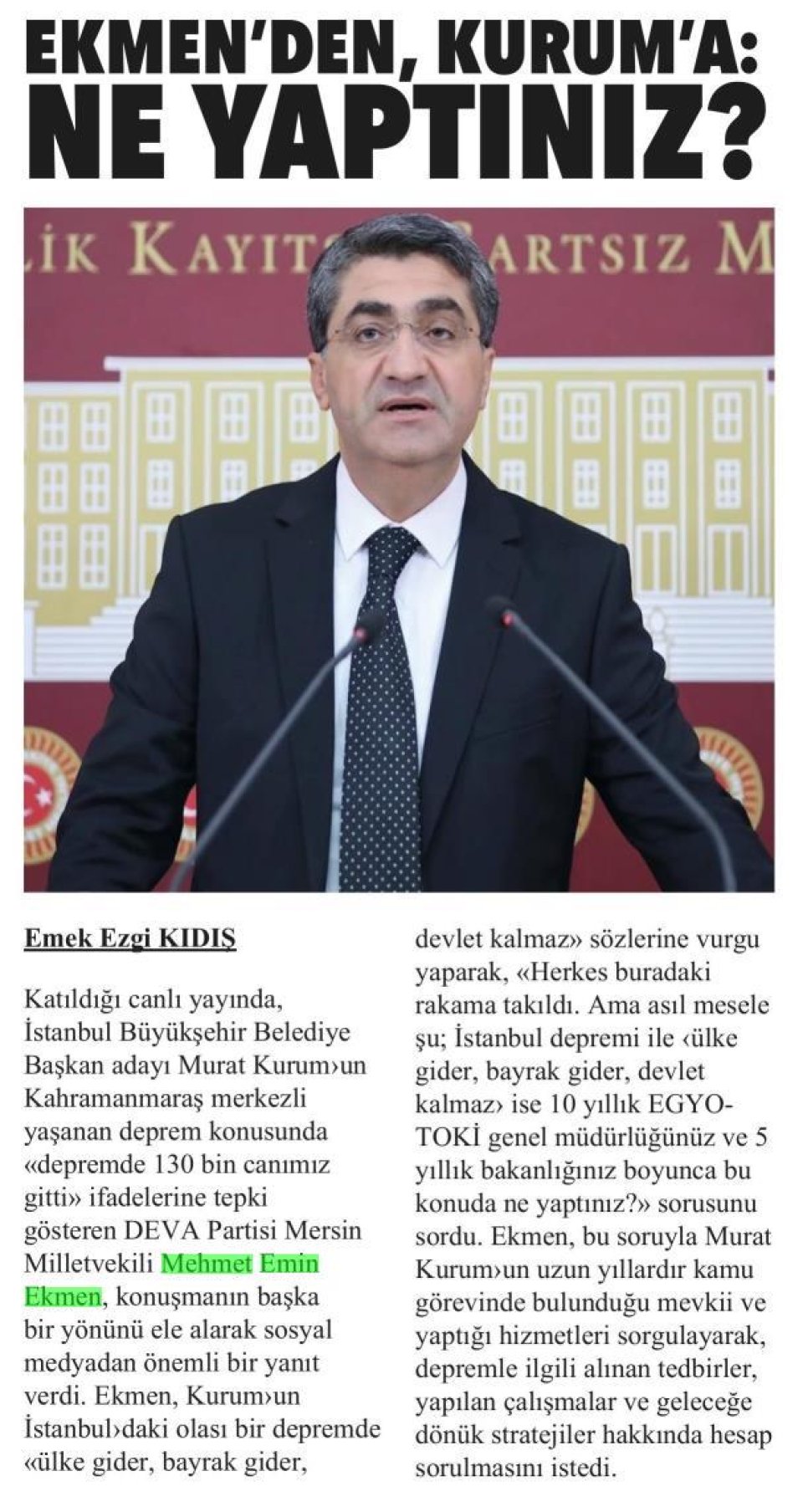 NE YAPTINIZ