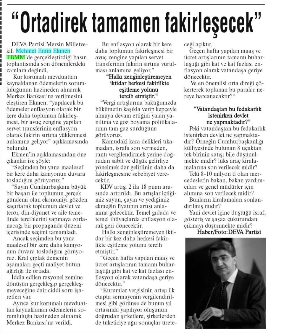 ORTADİREK TAMAMEN FAKİRLEŞECEK
