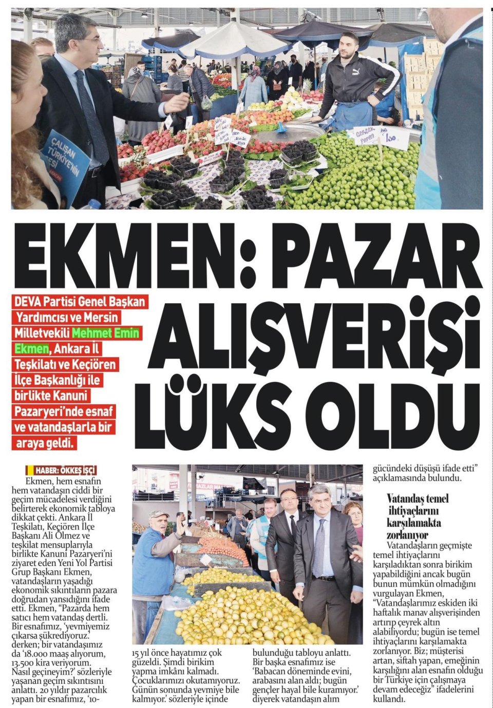 PAZAR ALIŞVERİŞİ LÜKS OLDU