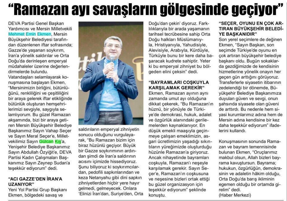 RAMAZAN AYI SAVAŞLARIN GÖLGESİNDE GEÇİYOR